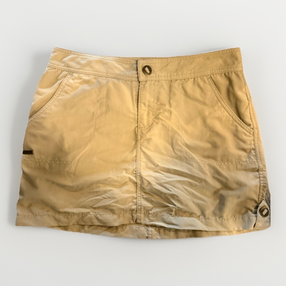 Merrell Women's Turk Khakiā Slash Pocket Flat Front Mini Skirt Size 8